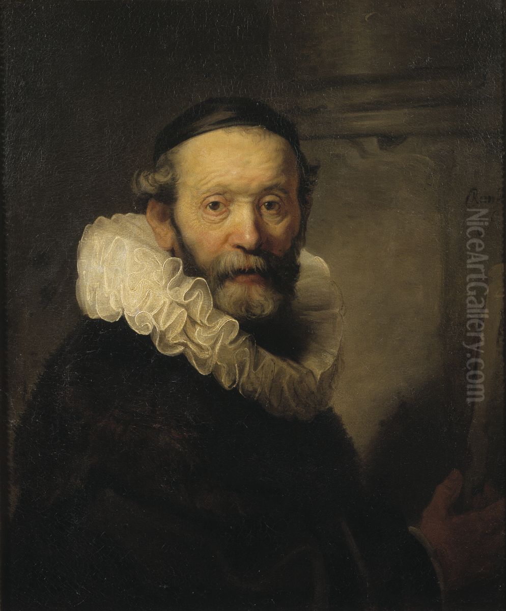 The Preacher Johannes Uyttenbogaert Oil Painting by Rembrandt