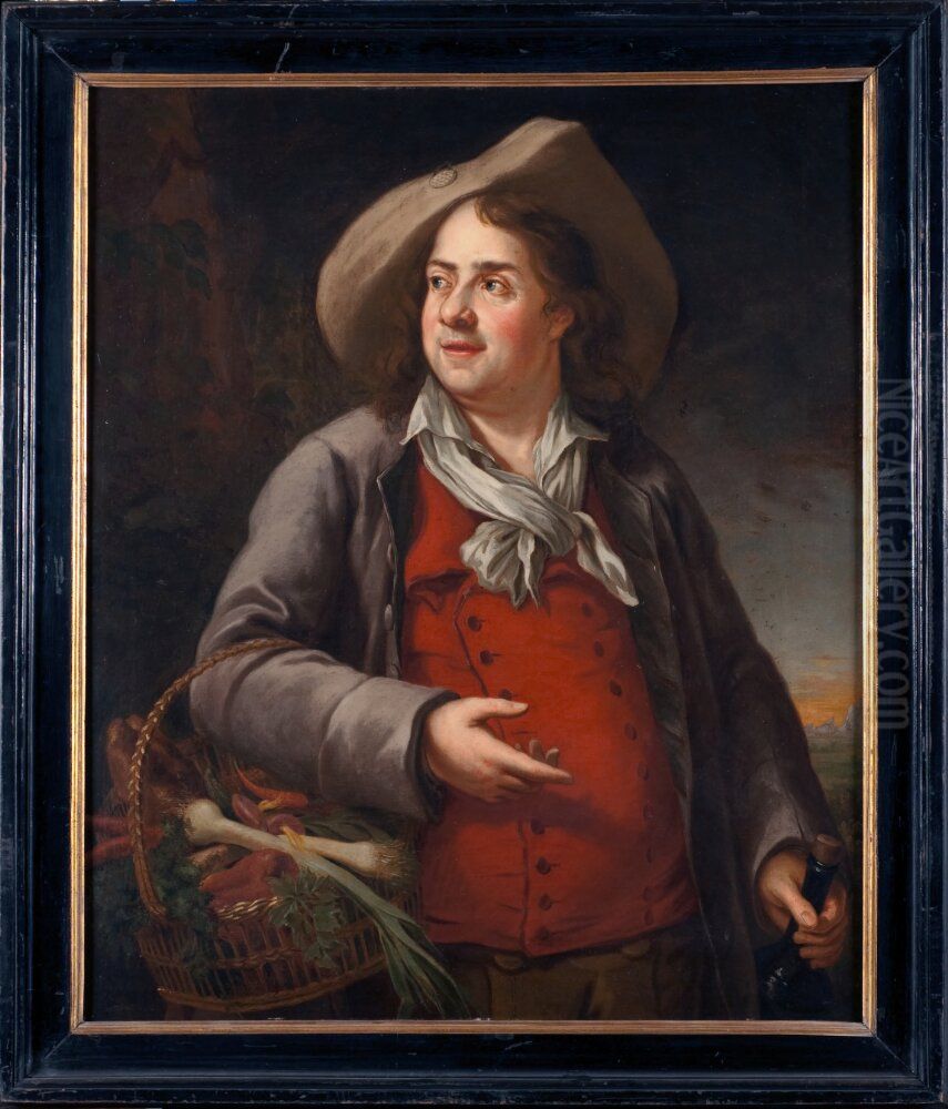 Portrait of the Actor Joseph Sauze Desguillon (1750--1822) Oil Painting by Carl Frederik von Breda