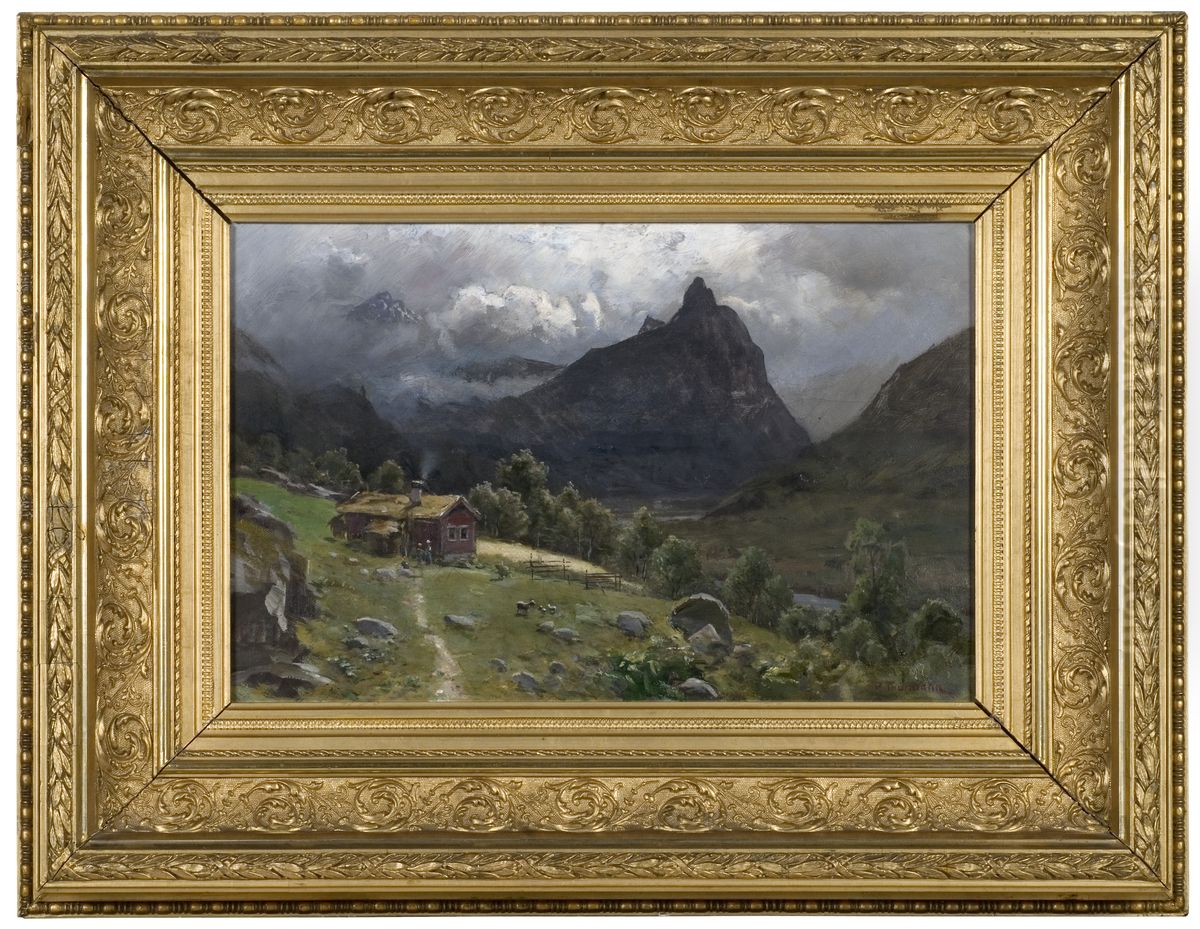 Landskap Oil Painting by Peder Cappelen Thurmann