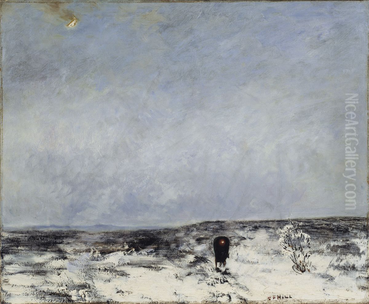 Moorland with carriage Oil Painting by Carl Fredrik Hill