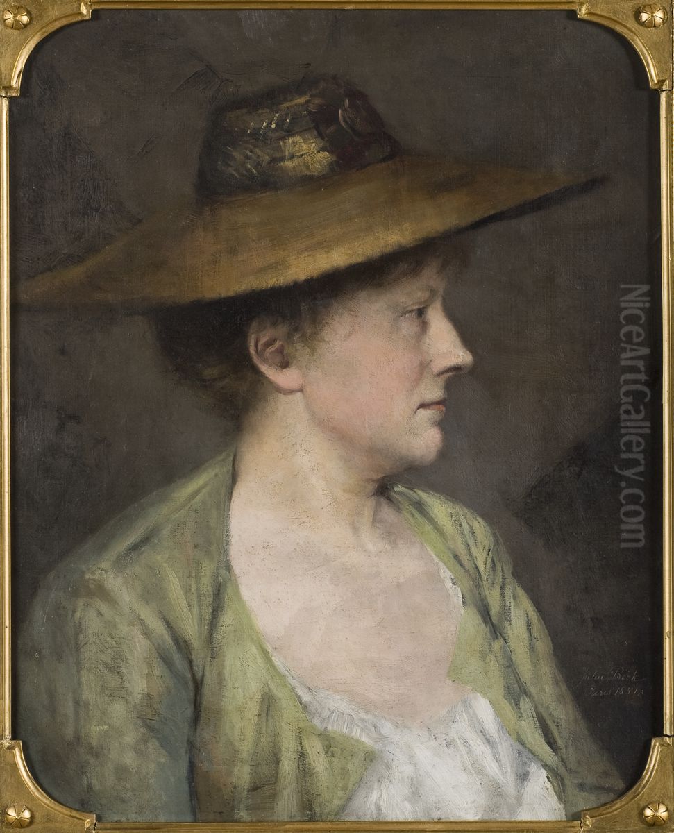 Kvinnoportratt Oil Painting by Julia Beck