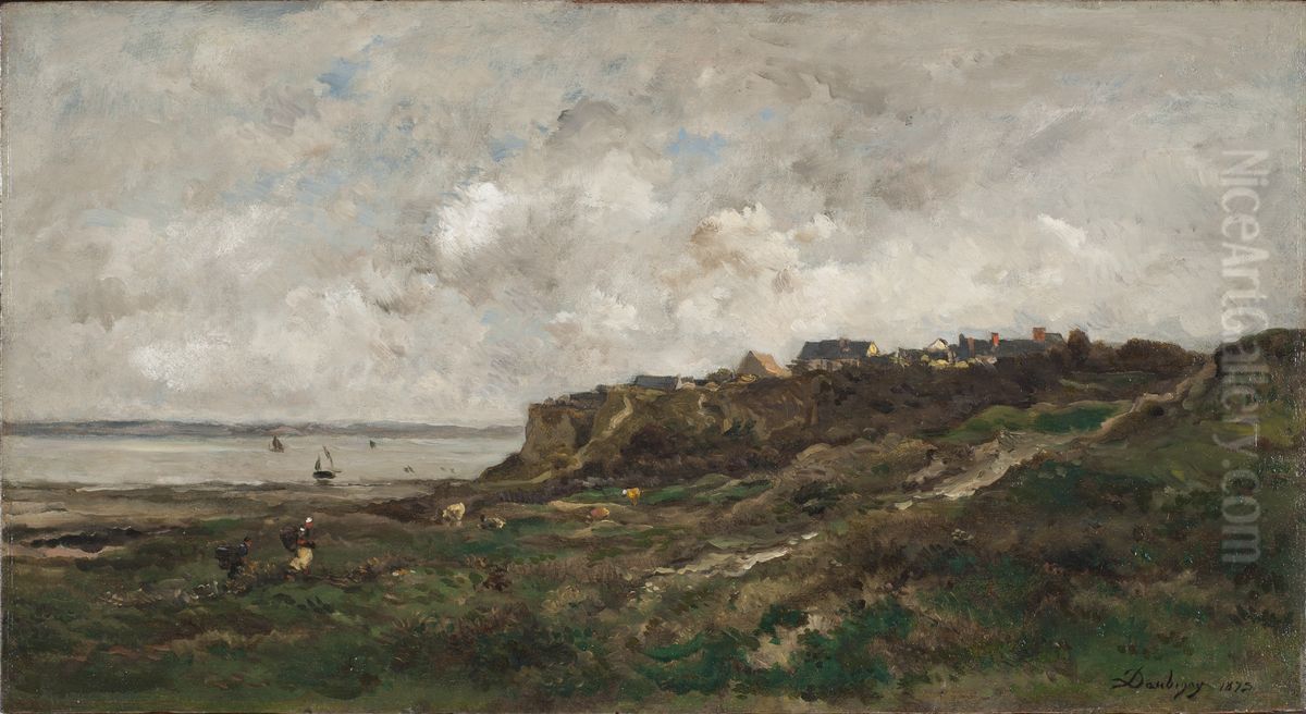 Lagvatten vid Villerville Oil Painting by Charles-Francois Daubigny