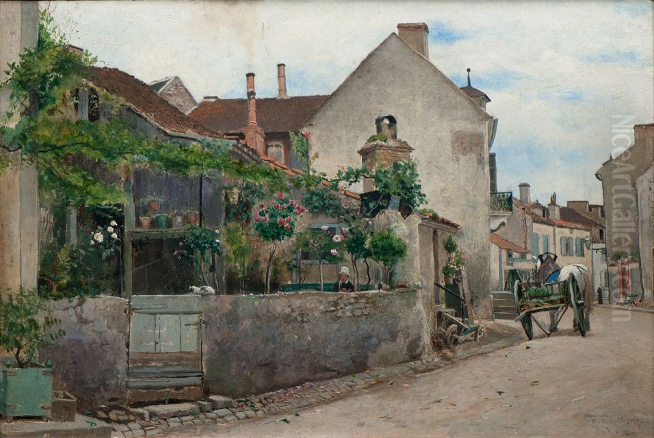 Motif from Vichy Oil Painting by Hjalmar Sandberg