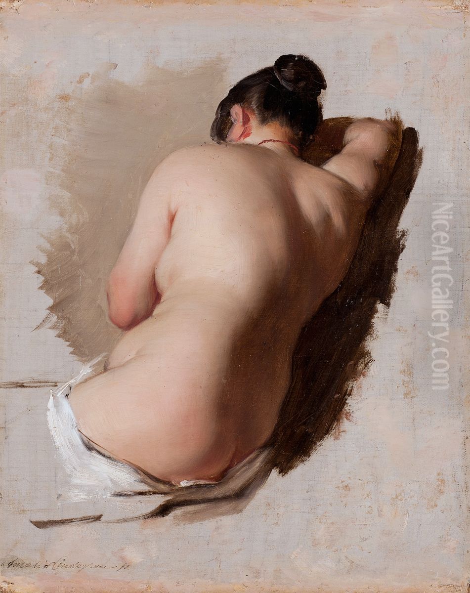 Aktstudie Oil Painting by Amalia Lindegren