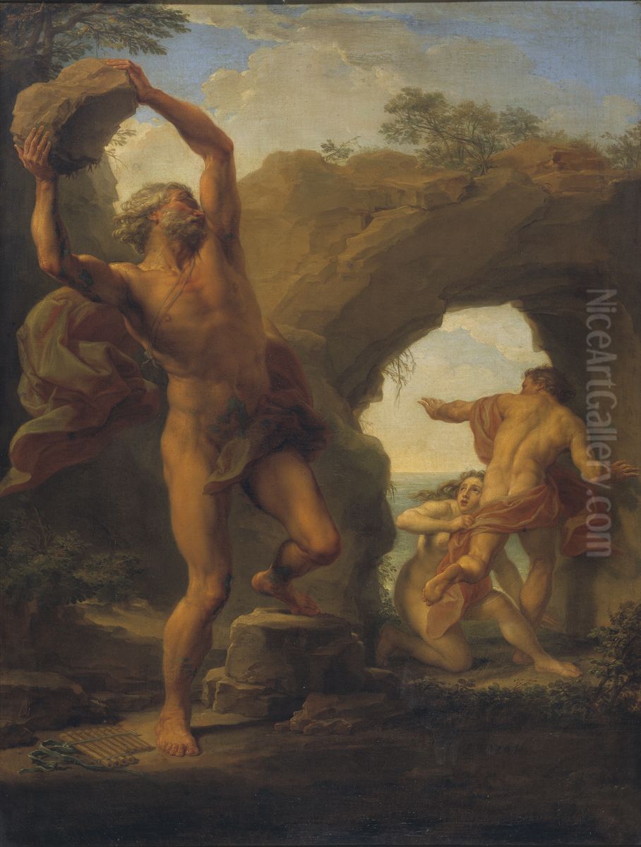 Atis and Galathea Oil Painting by Pompeo Batoni