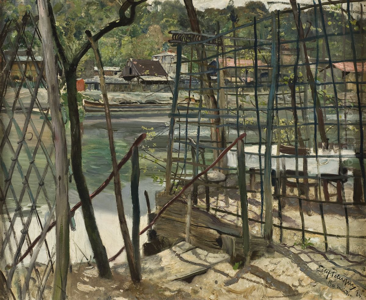 Landscape from Meudon, France Oil Painting by Eilif Peterssen