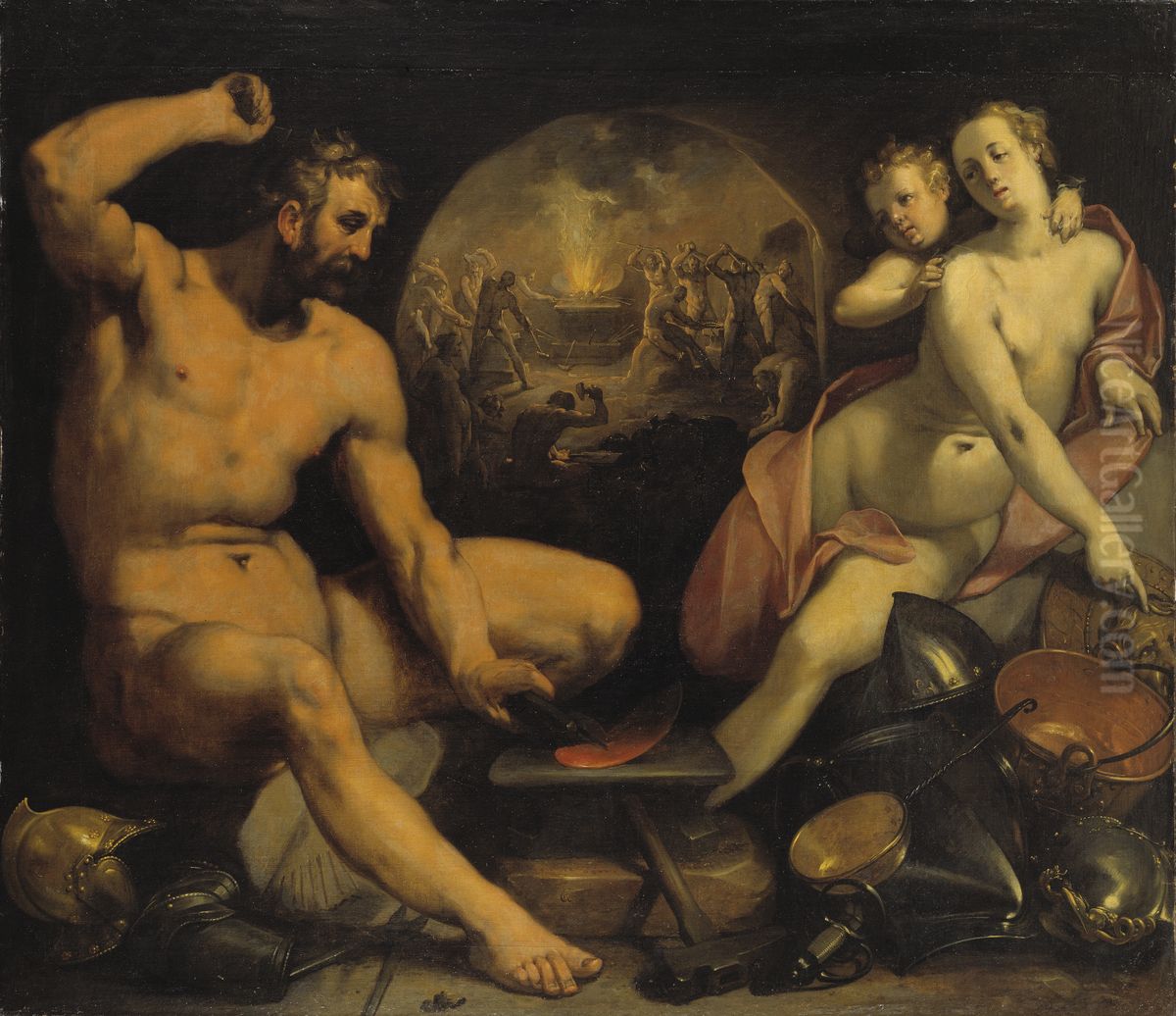 Venus and Vulcan Oil Painting by Cornelis van Haarlem