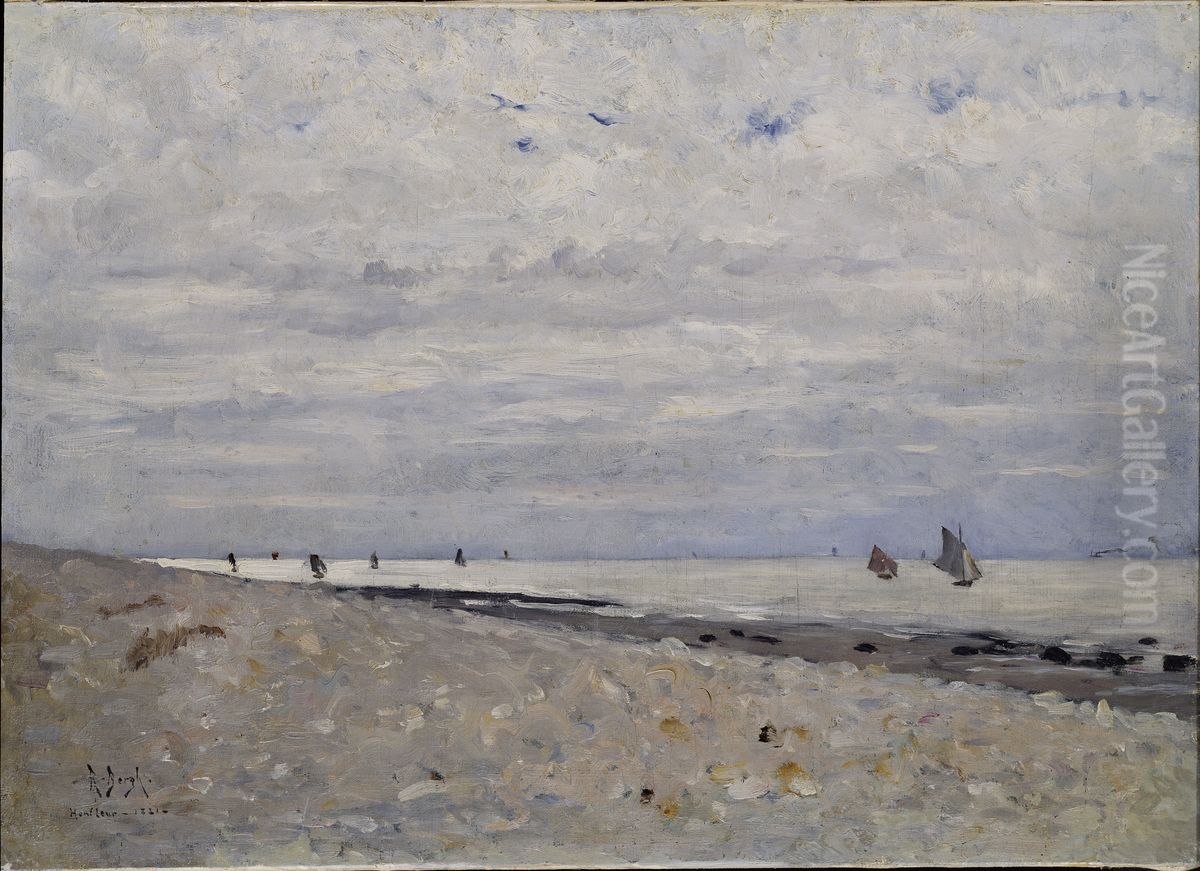 Kustlandskap fran Honfleur Oil Painting by Richard Bergh