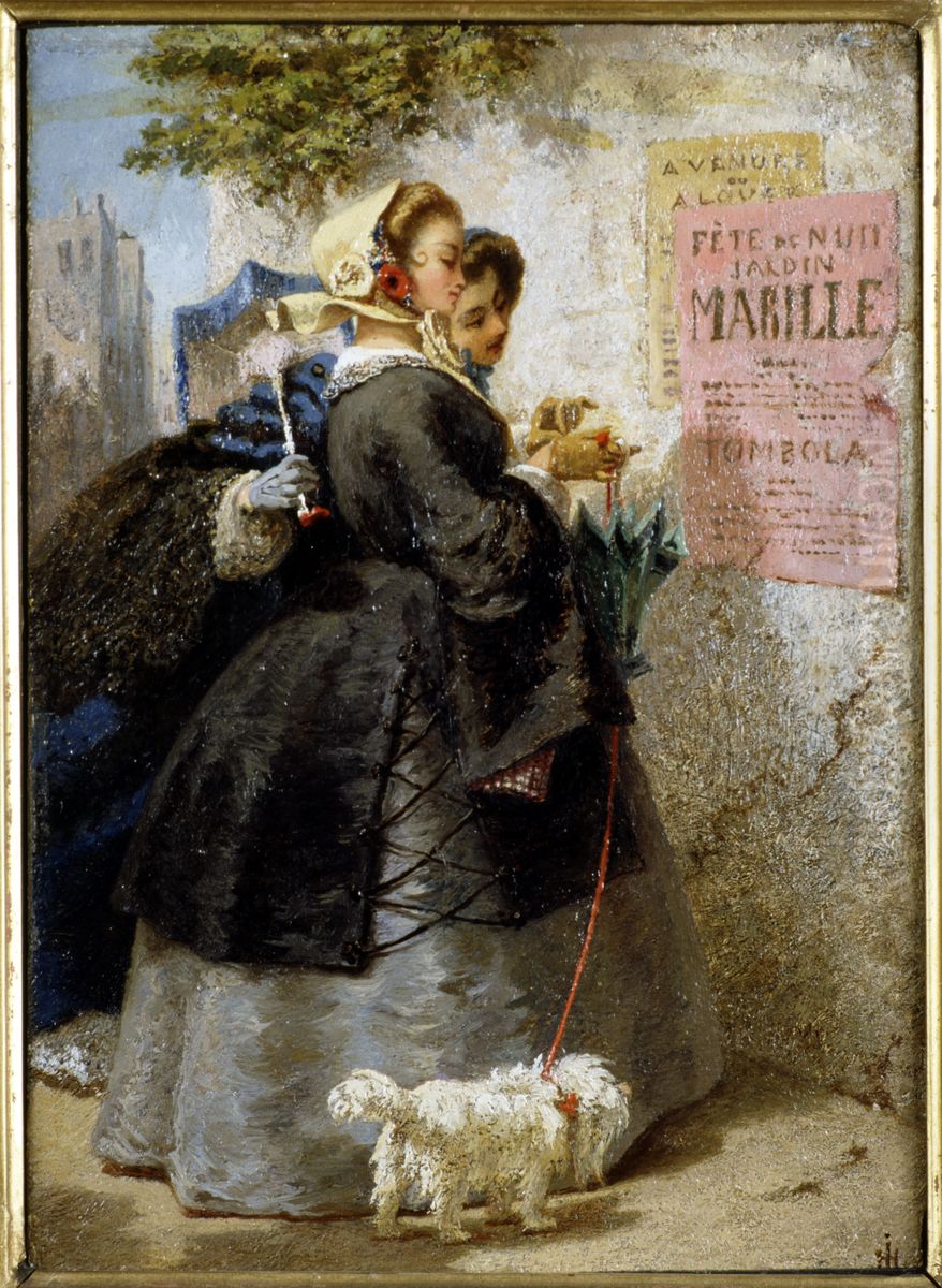 Affischen Oil Painting by Johan Fredrik Hockert