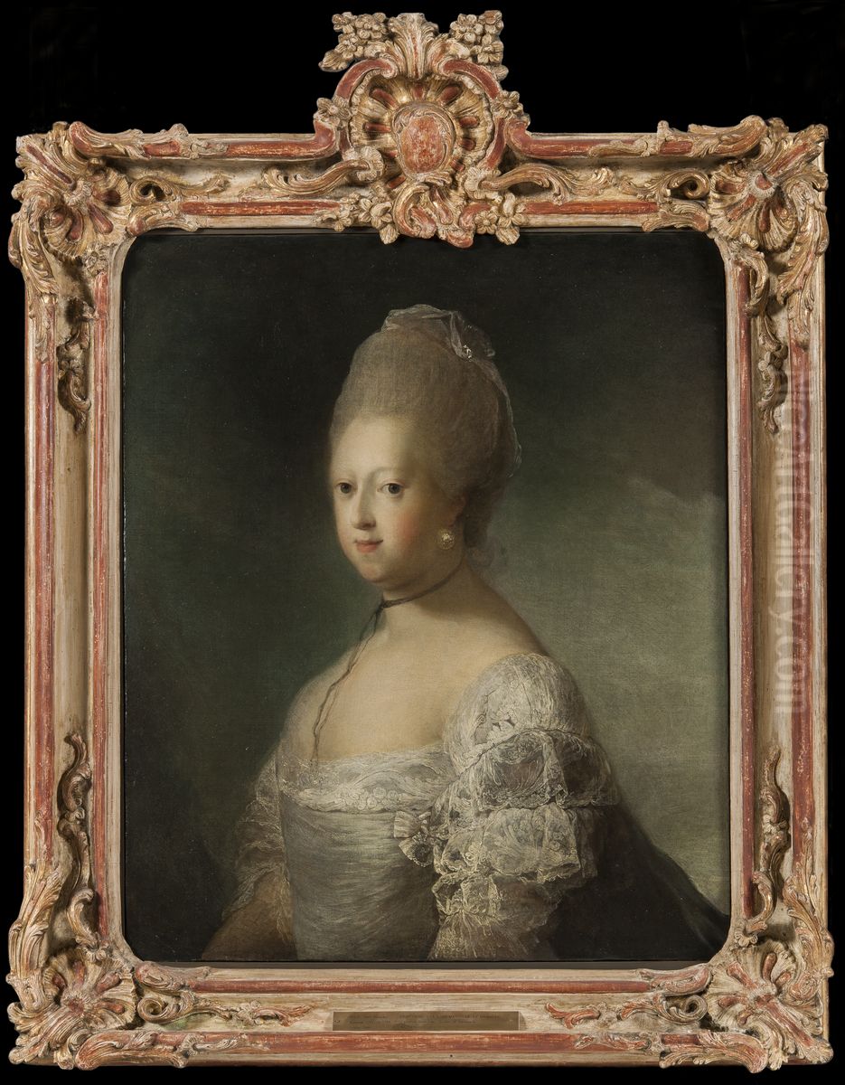 Caroline Mathilde, Queen of Denmark Oil Painting by Carl Gustaf Pilo