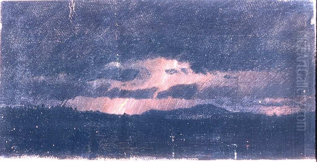 Storm Over Hudson Valley Oil Painting by Frederic Edwin Church