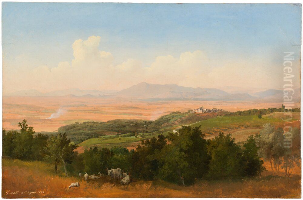 View from Frascati Oil Painting by Gustaf Wilhelm Palm