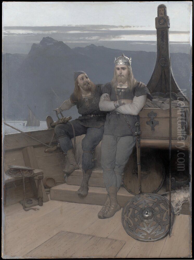 Frithiof Goes Into Exile Oil Painting by August Malmstrom