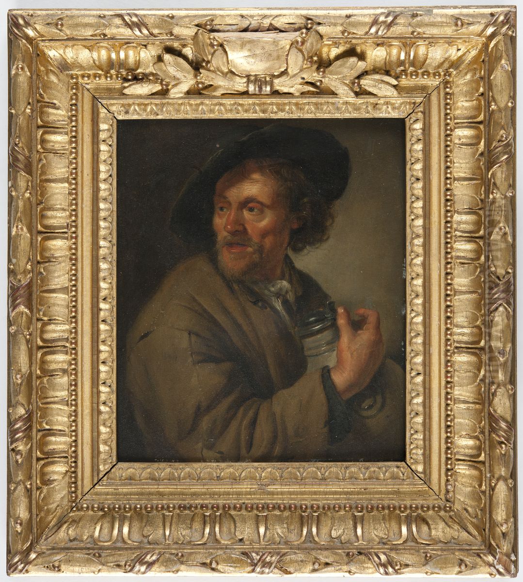 Man Holding a jug Oil Painting by Jacob Toorenvliet