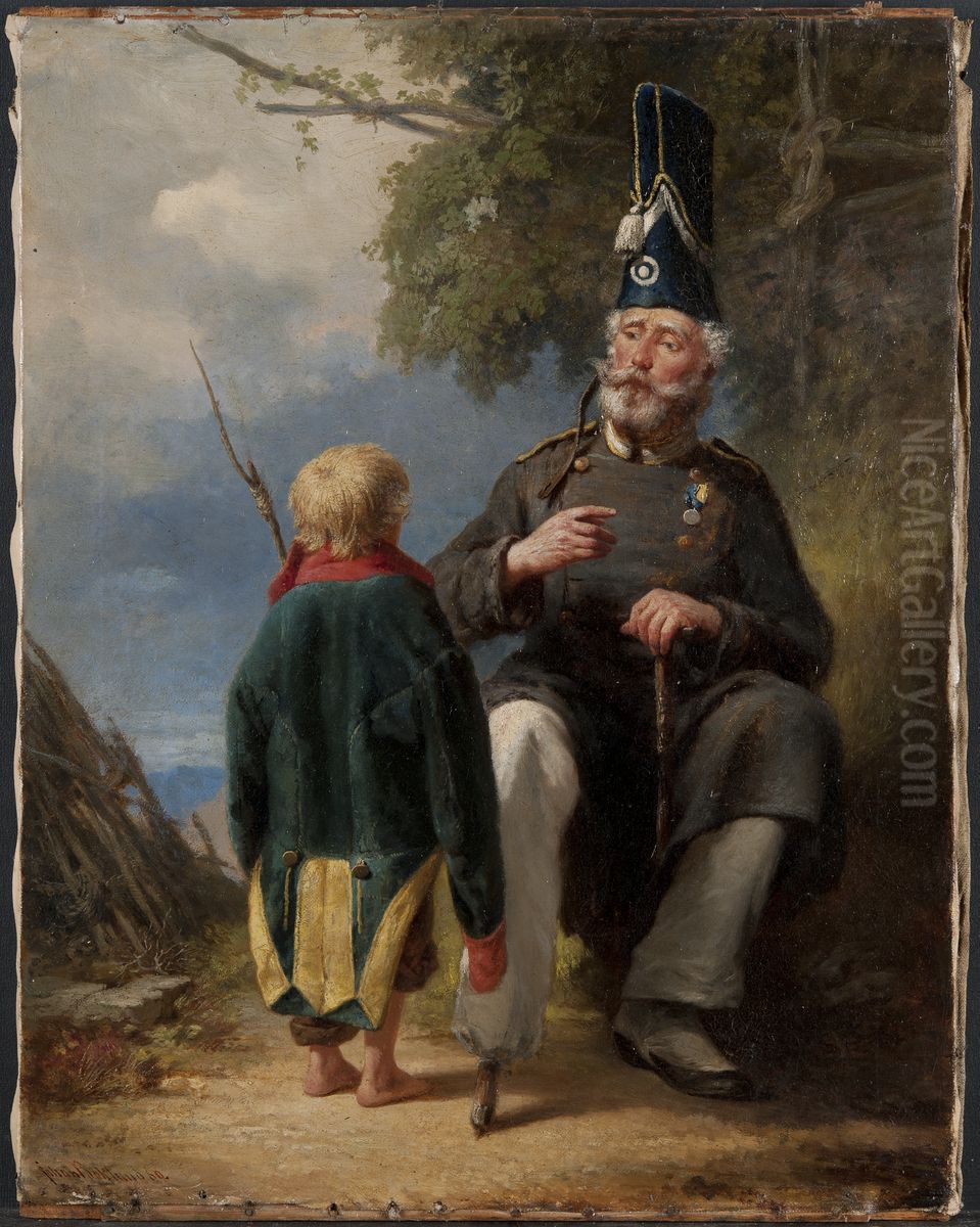 Soldatminnen Oil Painting by Johan Christoffer Boklund