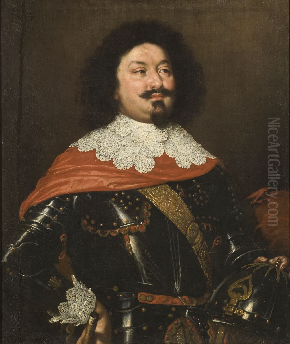 Faltmarskalken Ottavio Piccolomini (1599-1656) Oil Painting by Justus Sustermans
