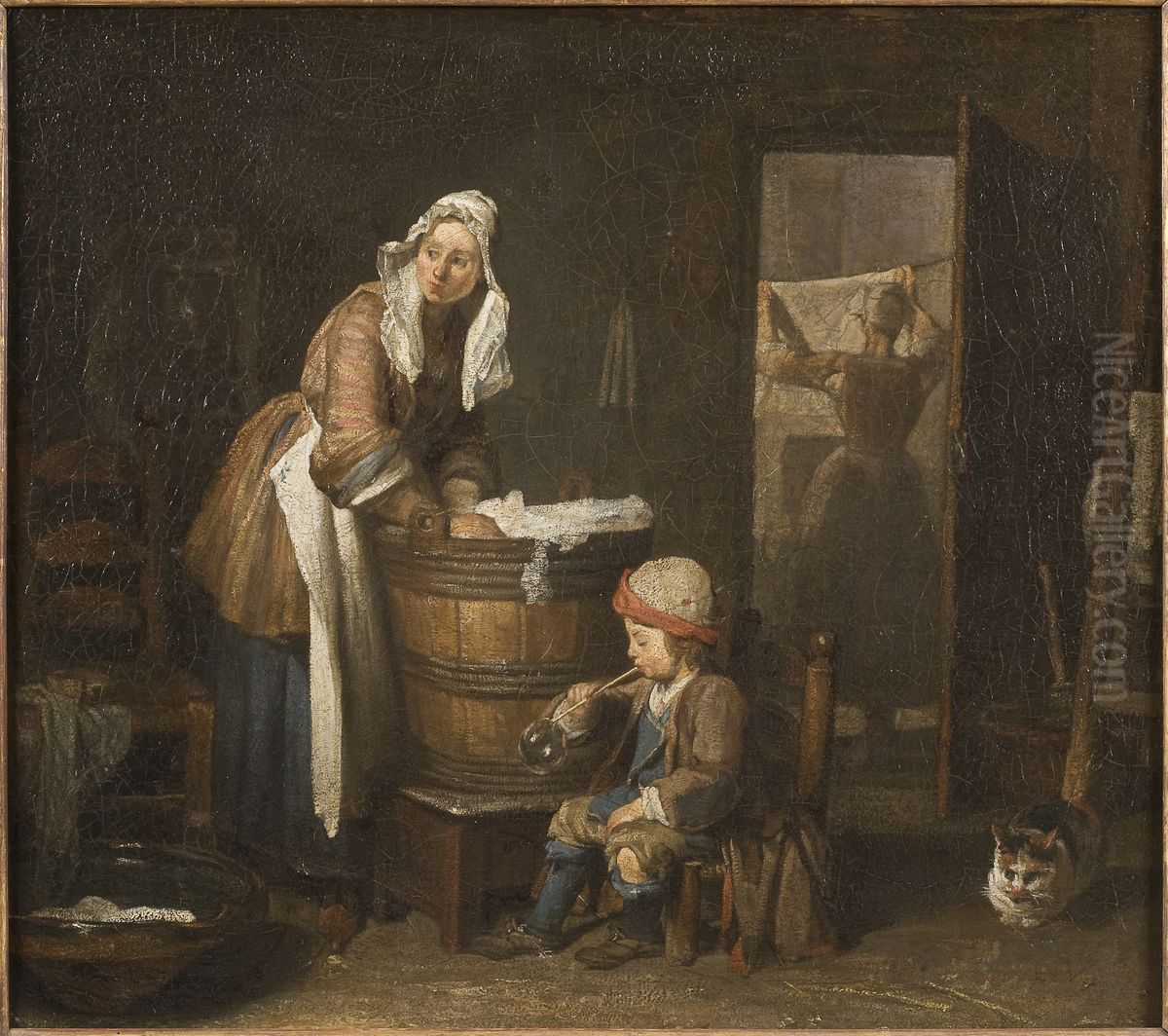 The Washerwoman Oil Painting by Jean-Baptiste-Simeon Chardin