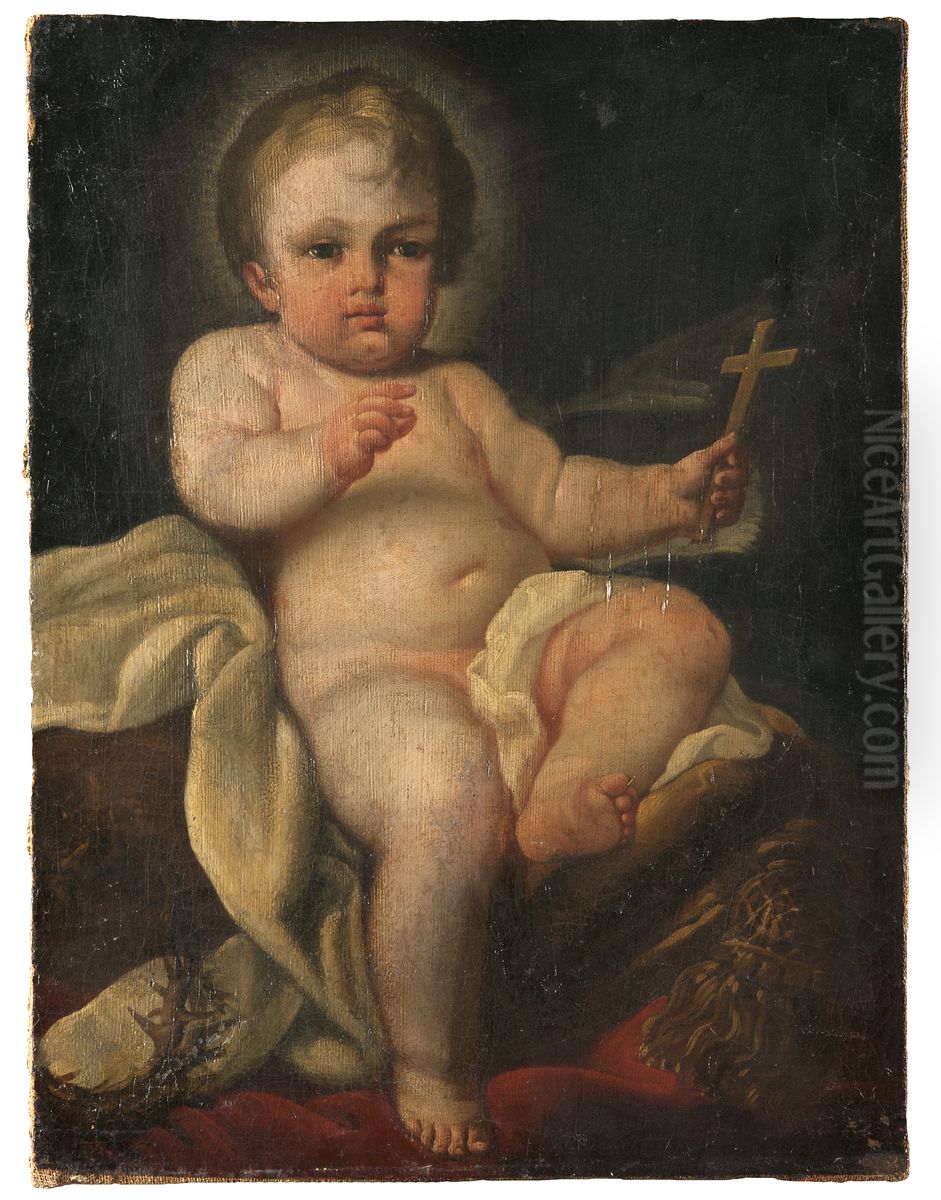 The Christ Child Holding a Cross Oil Painting by Sebastiano Conca