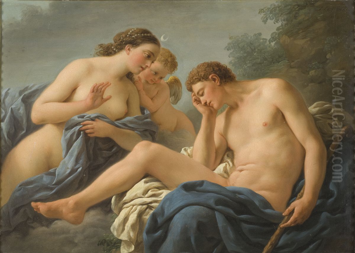 Diana och Endymion Oil Painting by Louis-Jean-Francois Lagrenee