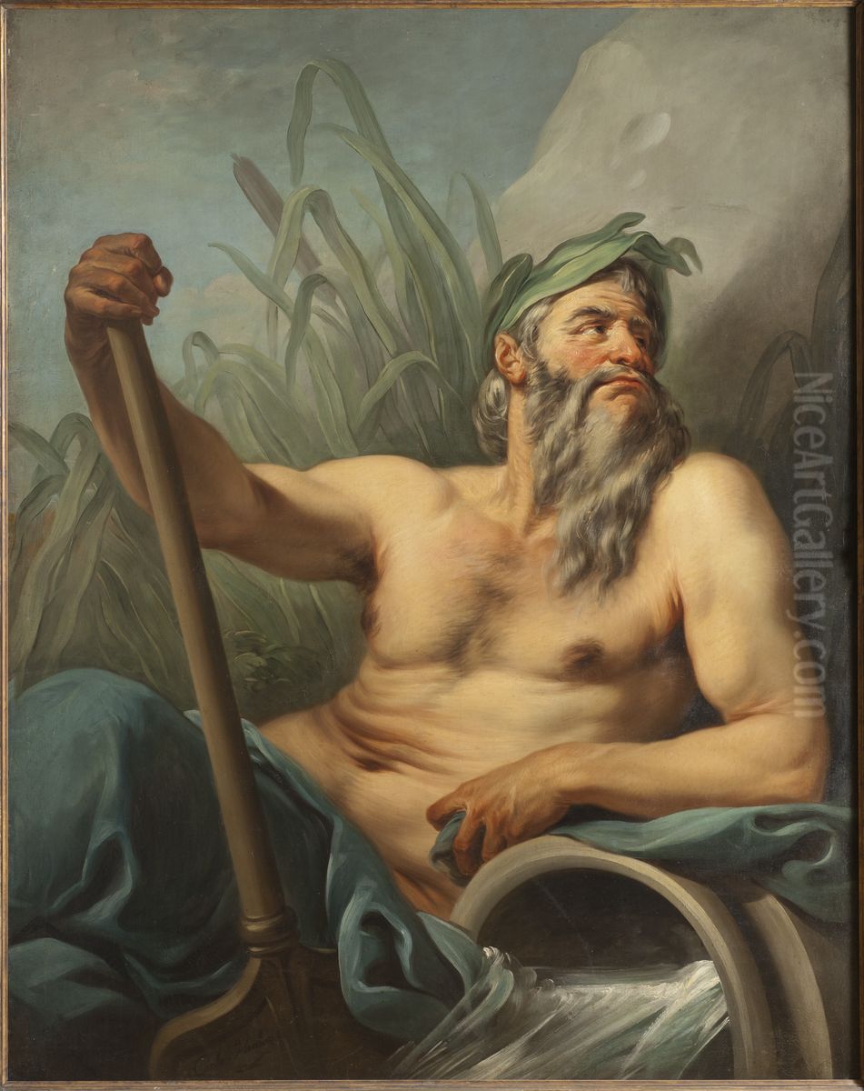 River God Oil Painting by Charles-Andre van Loo