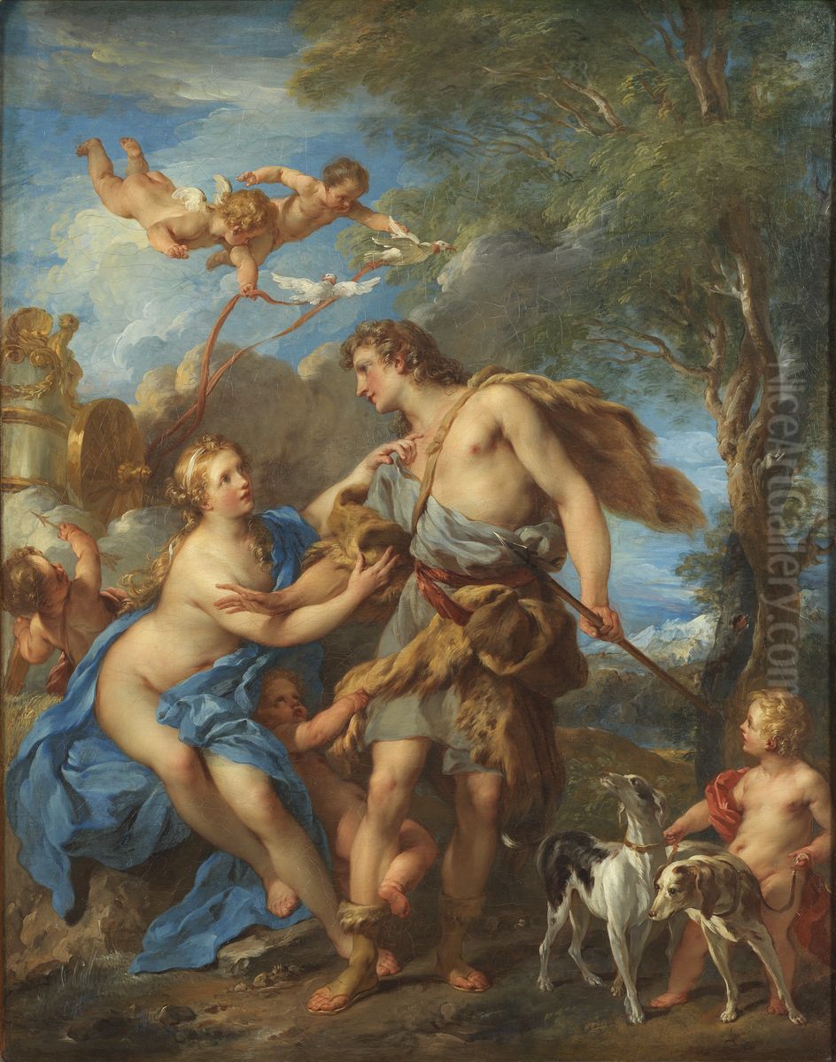 Venus och Adonis Oil Painting by Francois Lemoyne