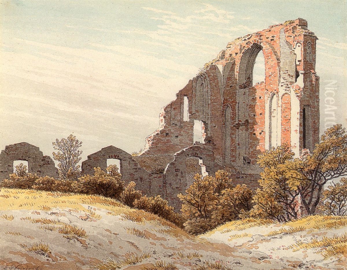 The Ruins of Eldena Oil Painting by Caspar David Friedrich