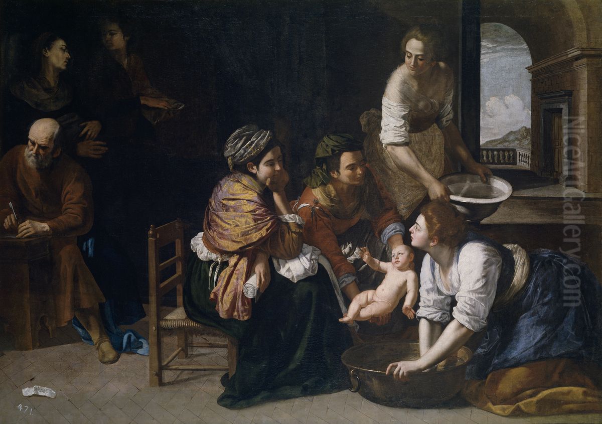 Nacimiento de san Juan Bautista Oil Painting by Artemisia Gentileschi