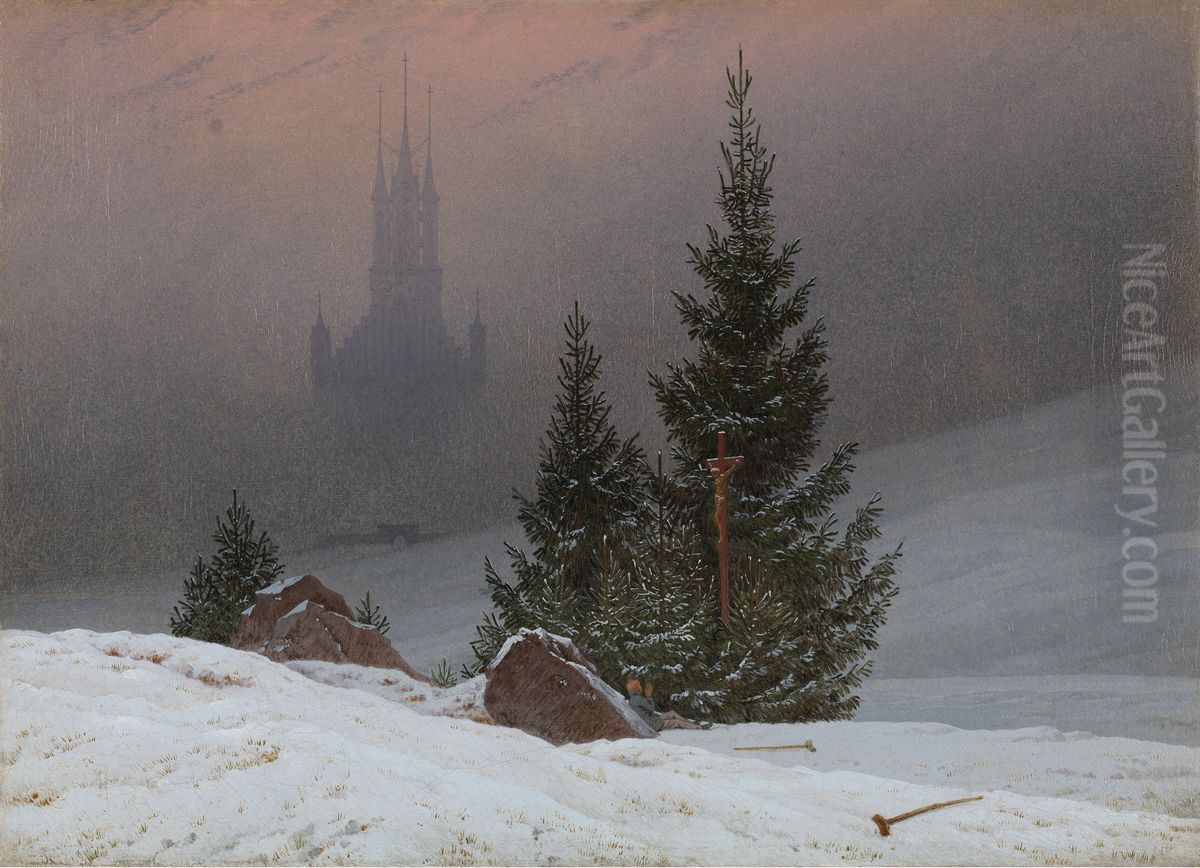 Winterlandschaft Oil Painting by Caspar David Friedrich