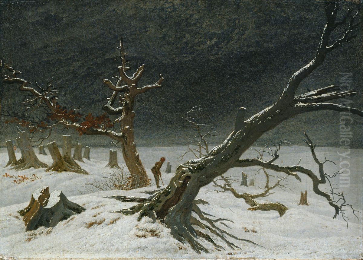 Winter landscape Oil Painting by Caspar David Friedrich