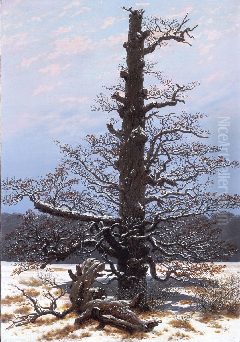 The Oaktree in the Snow Oil Painting by Caspar David Friedrich