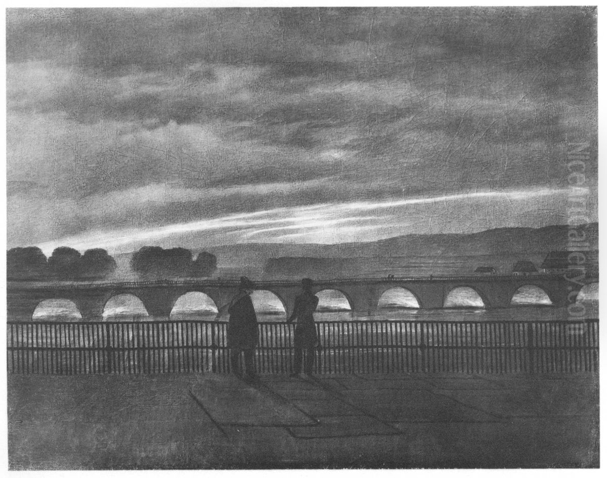 Die Augustusbrucke in Dresden Oil Painting by Caspar David Friedrich