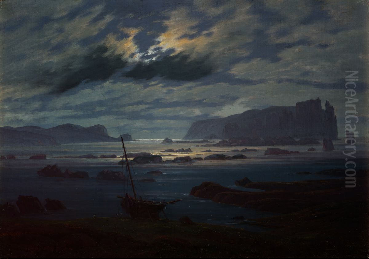 Nordsee im Mondlicht Oil Painting by Caspar David Friedrich