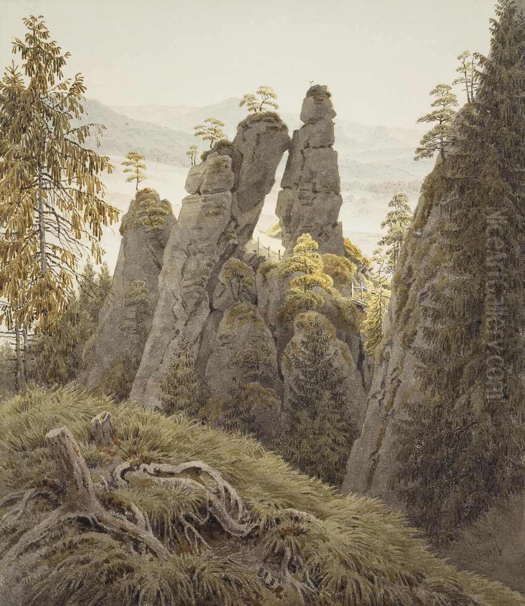 The Rock Gates in Neurathen Oil Painting by Caspar David Friedrich