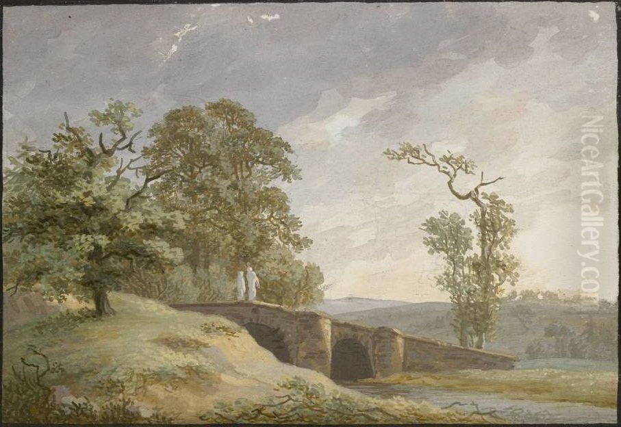 Landscape with bridge Oil Painting by Caspar David Friedrich