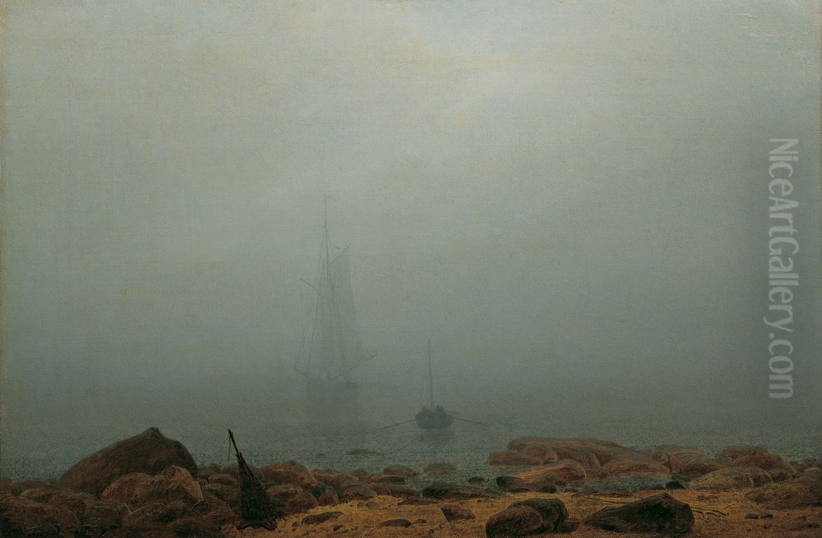 Seashore in the fog Oil Painting by Caspar David Friedrich