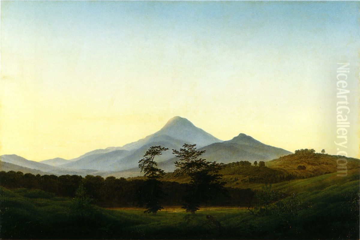 Bohmische Landschaft Oil Painting by Caspar David Friedrich
