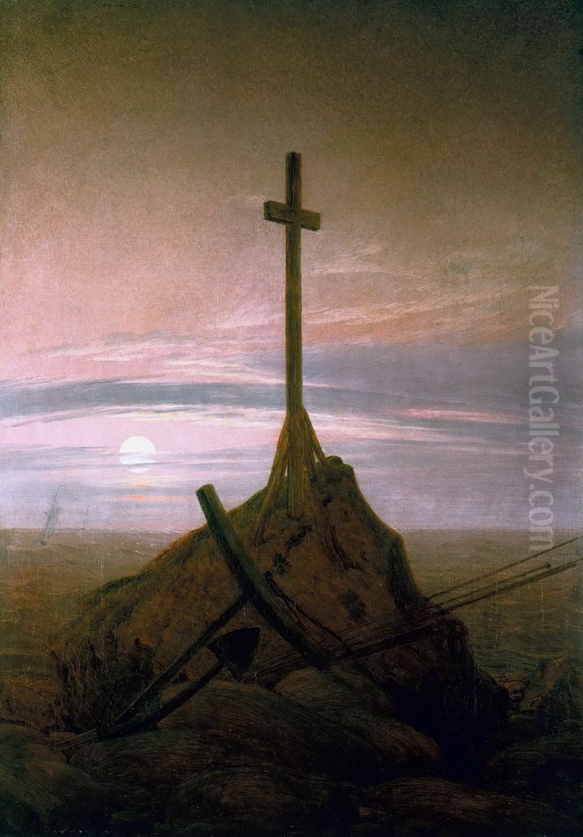 The Cross Beside The Baltic Oil Painting by Caspar David Friedrich