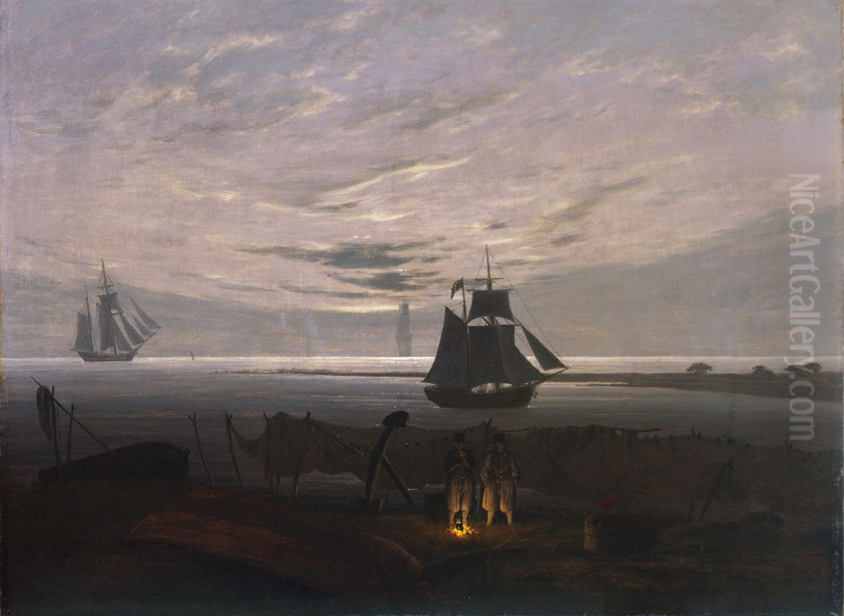 Evening on the Baltic Sea Oil Painting by Caspar David Friedrich