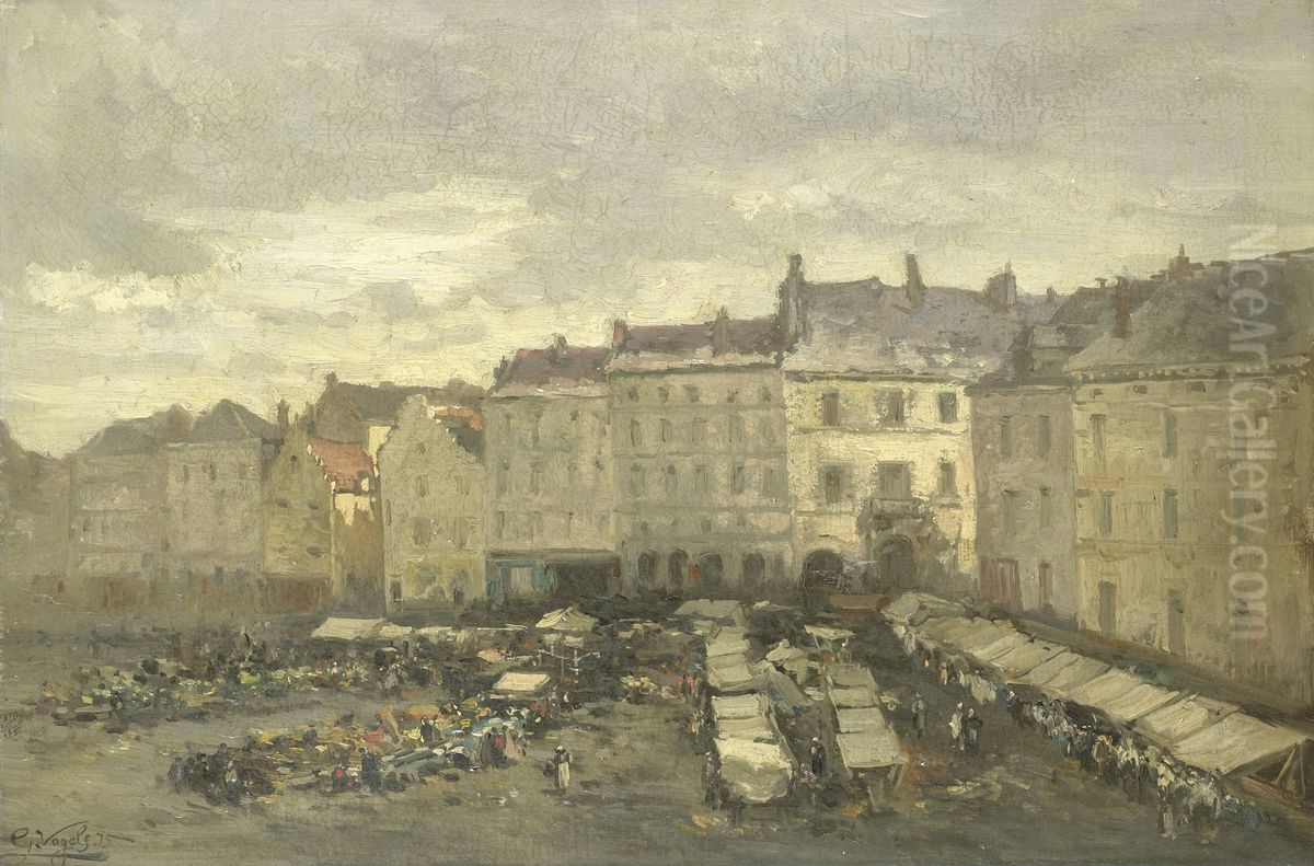 The Grote Zavel (Grand Sablon), Brussels Oil Painting by Guillaume Vogels