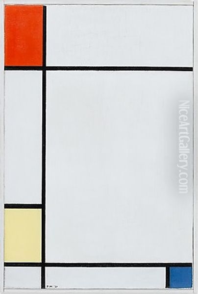 Composition no. III with red, yellow, and blue Oil Painting by Piet Mondrian