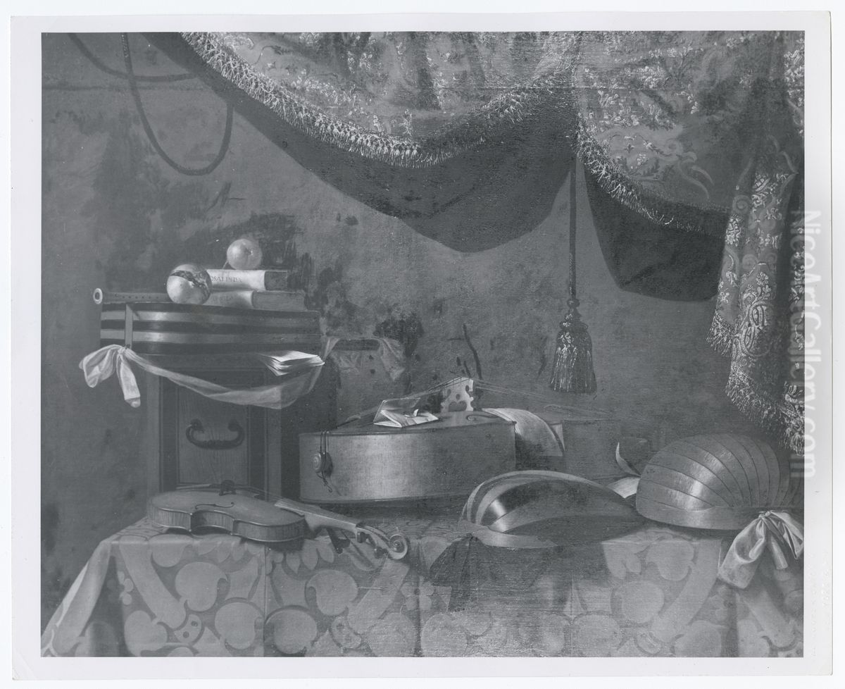 Still Life of Musical Instruments Oil Painting by Evaristo Baschenis