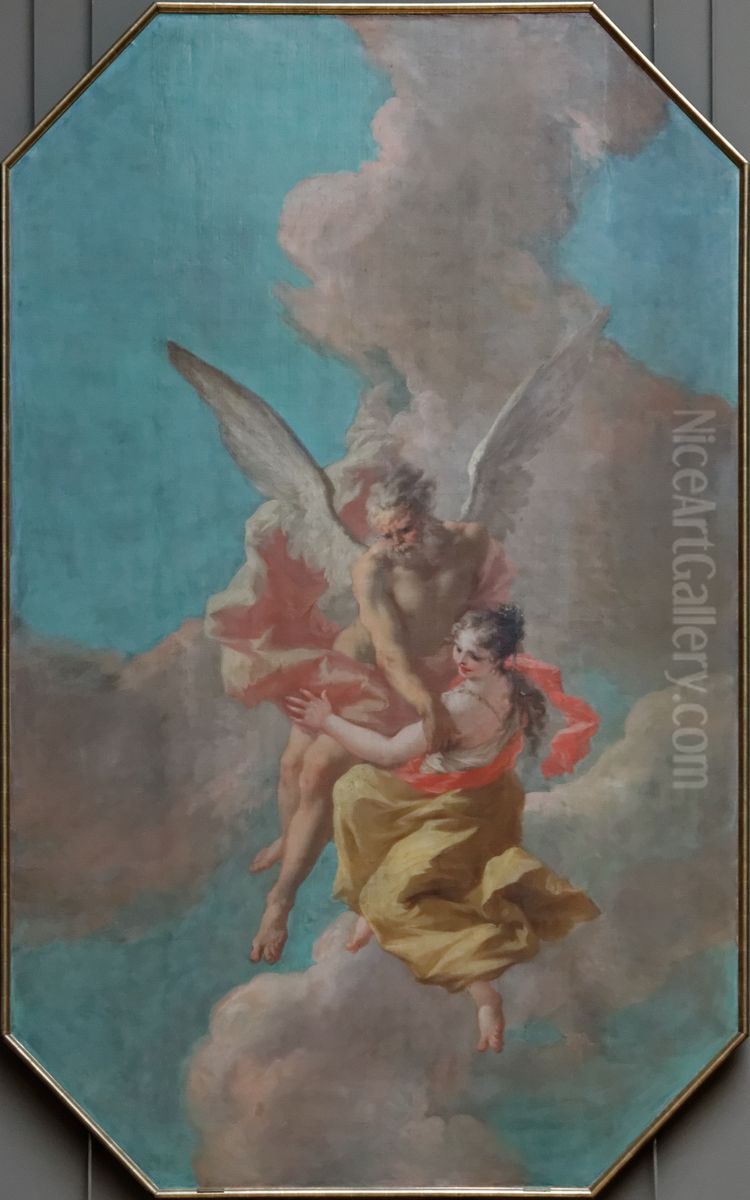 Boreas and Orithyia Oil Painting by Giovanni Antonio Pellegrini