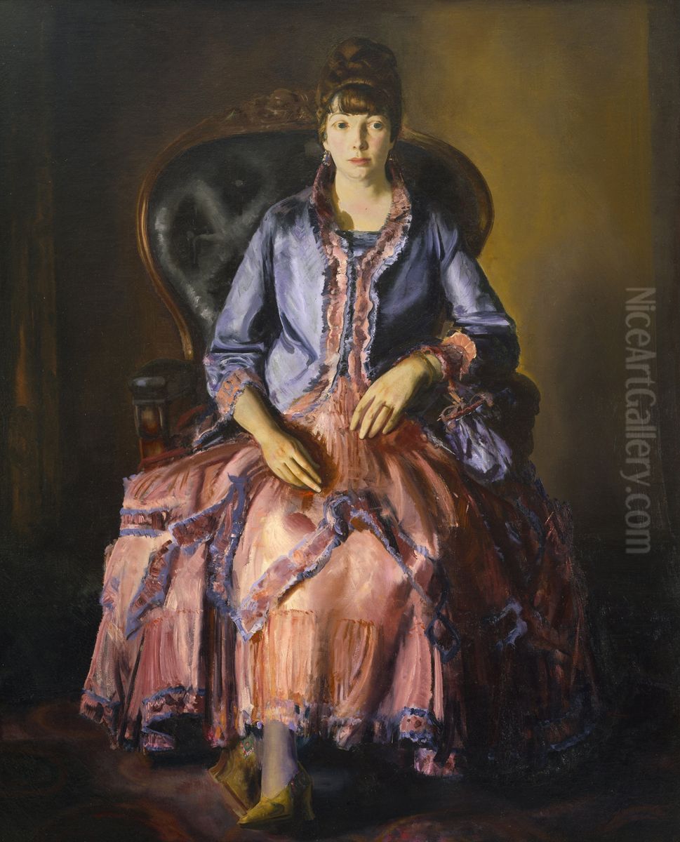 Emma in a Purple Dress Oil Painting by George Wesley Bellows