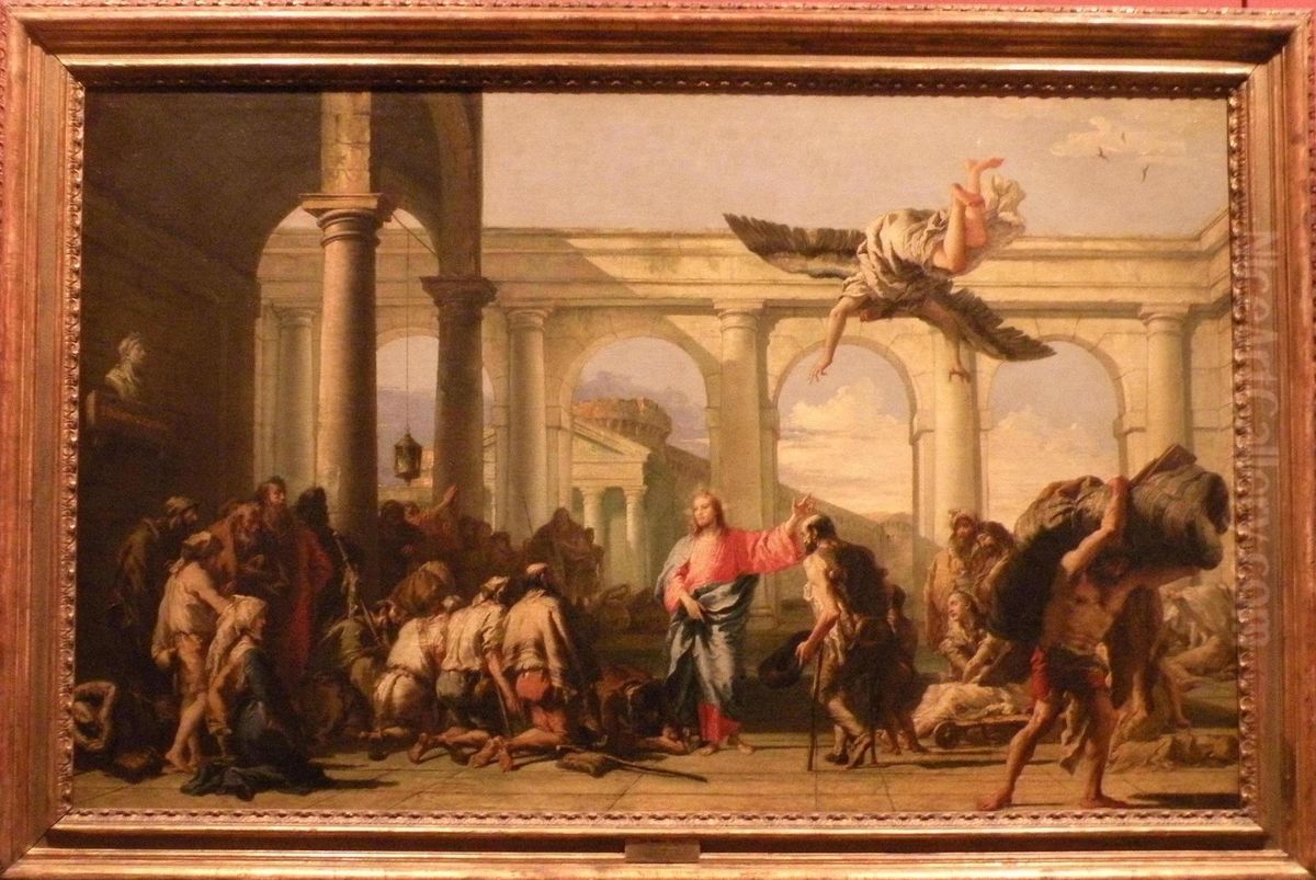 Jesus guerissant le paralytique de Bethesda ou La Piscine probatique Oil Painting by Giovanni Domenico Tiepolo