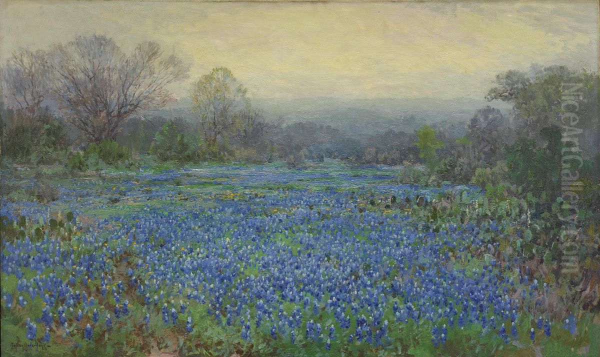 Untitled (Field of Bluebonnets) Oil Painting by Julian Onderdonk