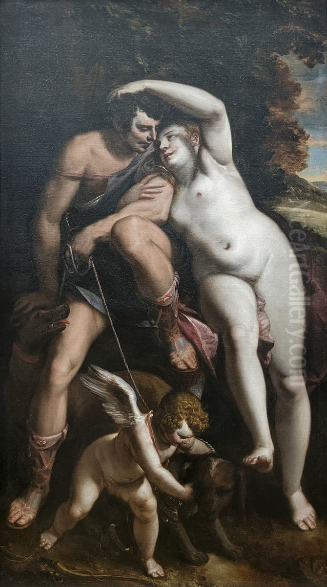 Venus and Adonis Oil Painting by Luca Cambiaso