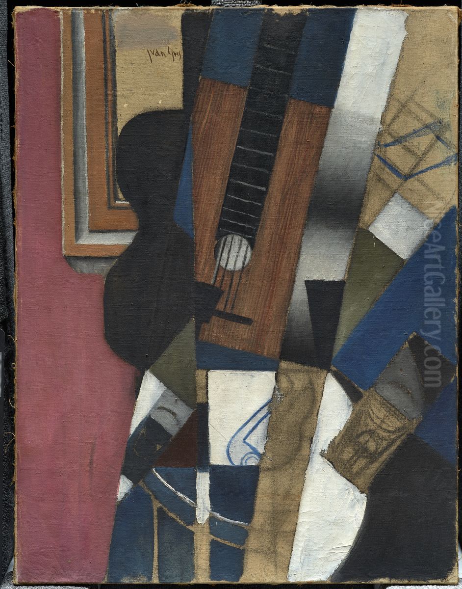 Guitar and Pipe Oil Painting by Juan Gris
