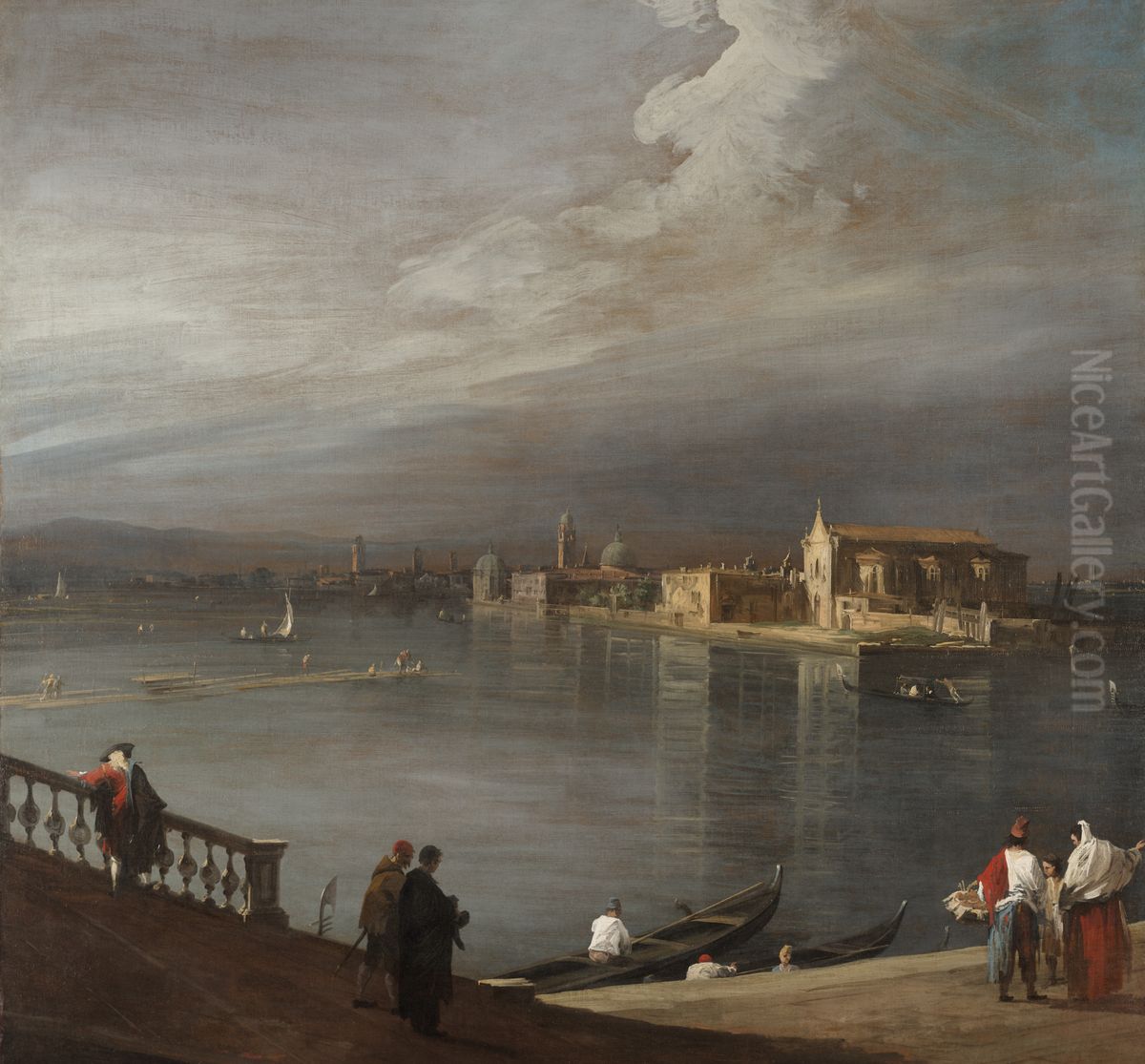 San Cristoforo, San Michele, and Murano from the Fondamenta Nuove, Venice Oil Painting by Canaletto