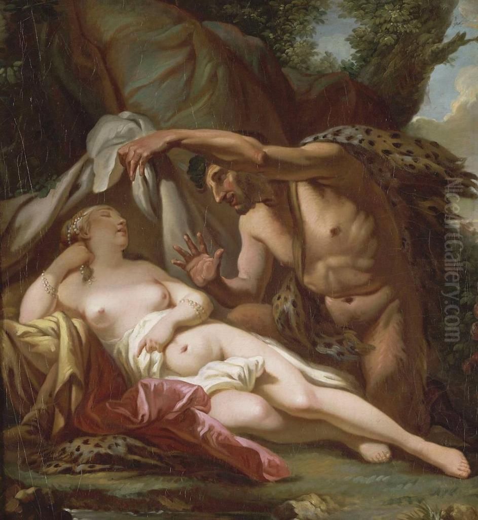 Jupiter and Antiope Oil Painting by Jacques-Louis David