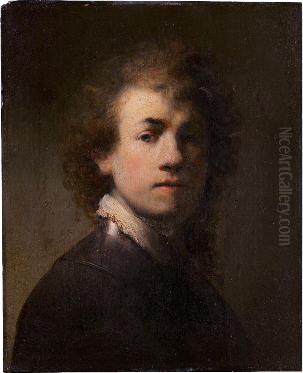 Self Portrait with gorget Oil Painting by Rembrandt